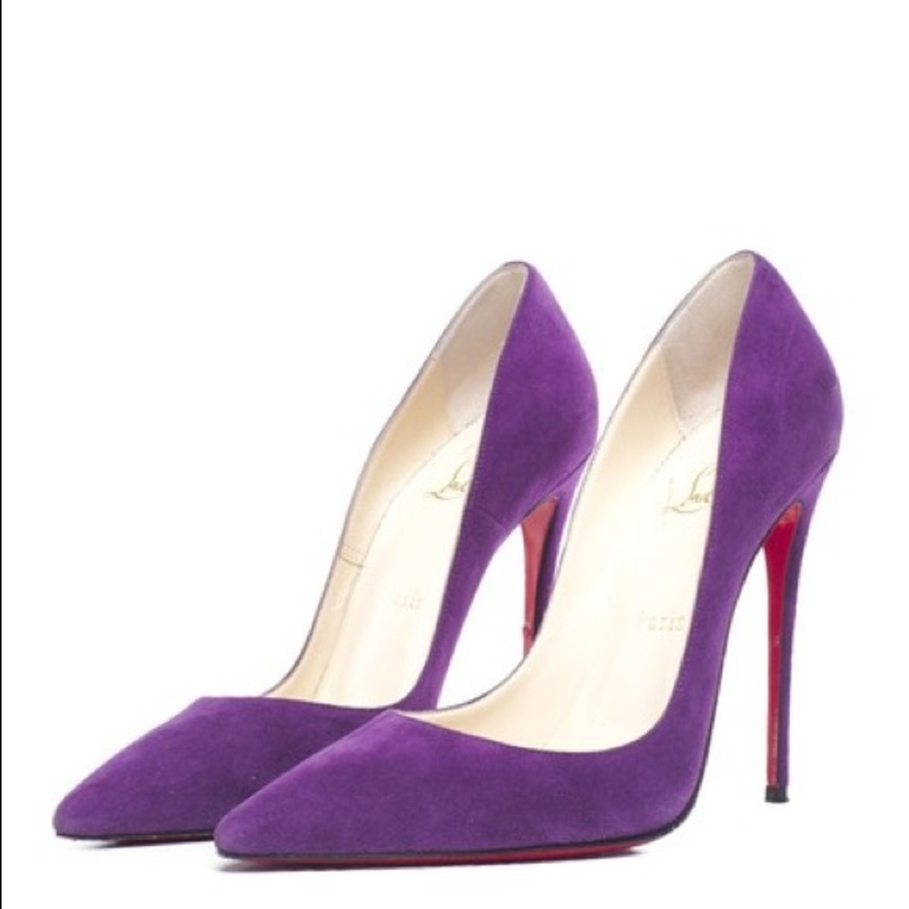Christian Louboutin Purple Kate 120 Suede Pumps